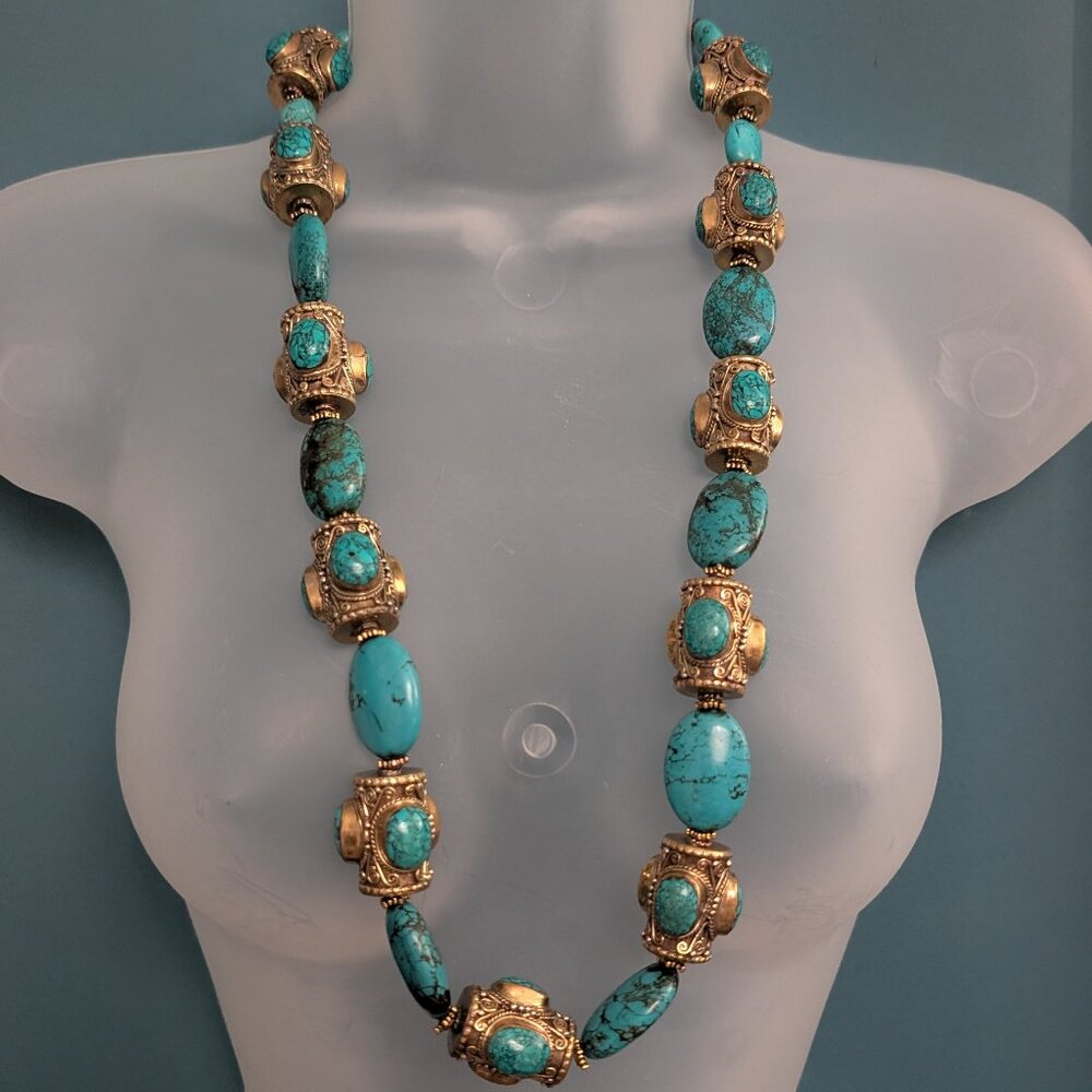 Turquoise & Gold Statement Piece